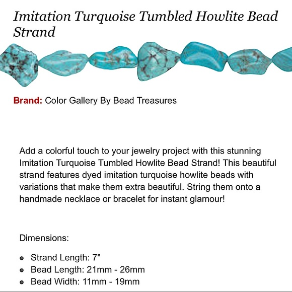 Turquoise dyed howlite, & turquoise round glass beaded bracelet NEW - Picture 5 of 6